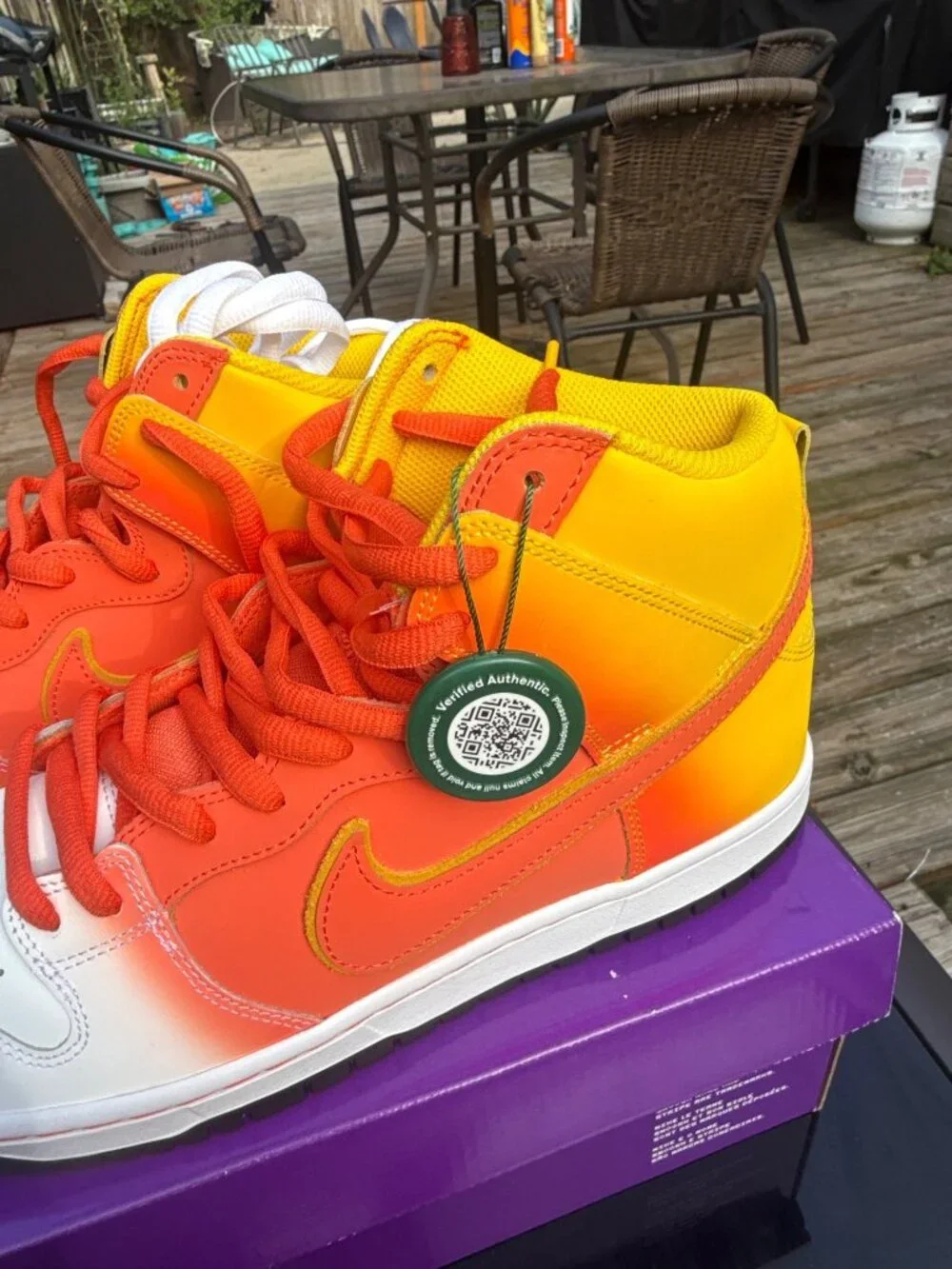 Nike SB Dunk High Pro Amarillo/Orange Gradient Mens Sneakers - Size 11.5 US - Ne